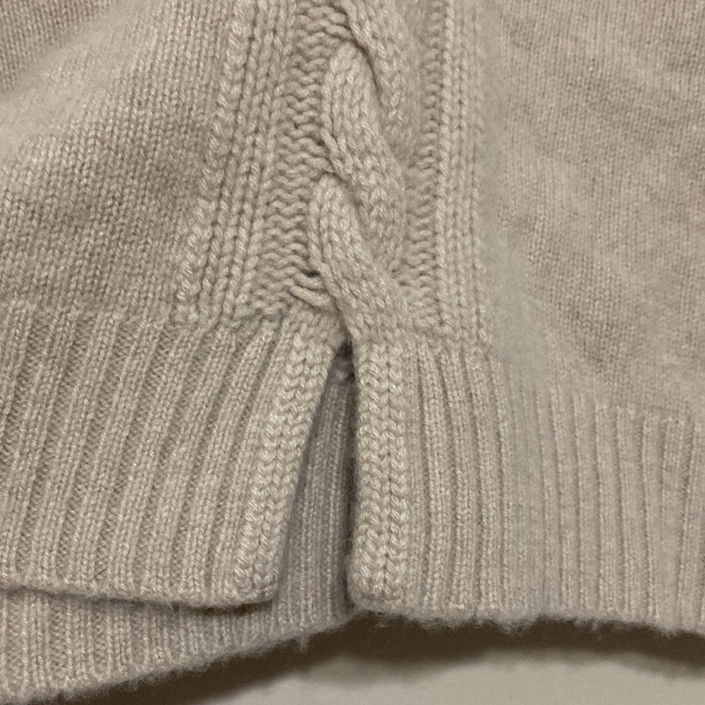Lafayette 148 NY women fisher sweater turtleneck 100% cashmere M beige fall lux - Picture 5 of 11